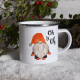 EMAILLE BECHER - Gnome Weihnachten Oh oh oh - Retro Tasse lustige Geschenkidee für Geschwister Glühwein Weihnachtsmarkt Adventszeit hohoho Nikolaus Weihnachtsmann Winter