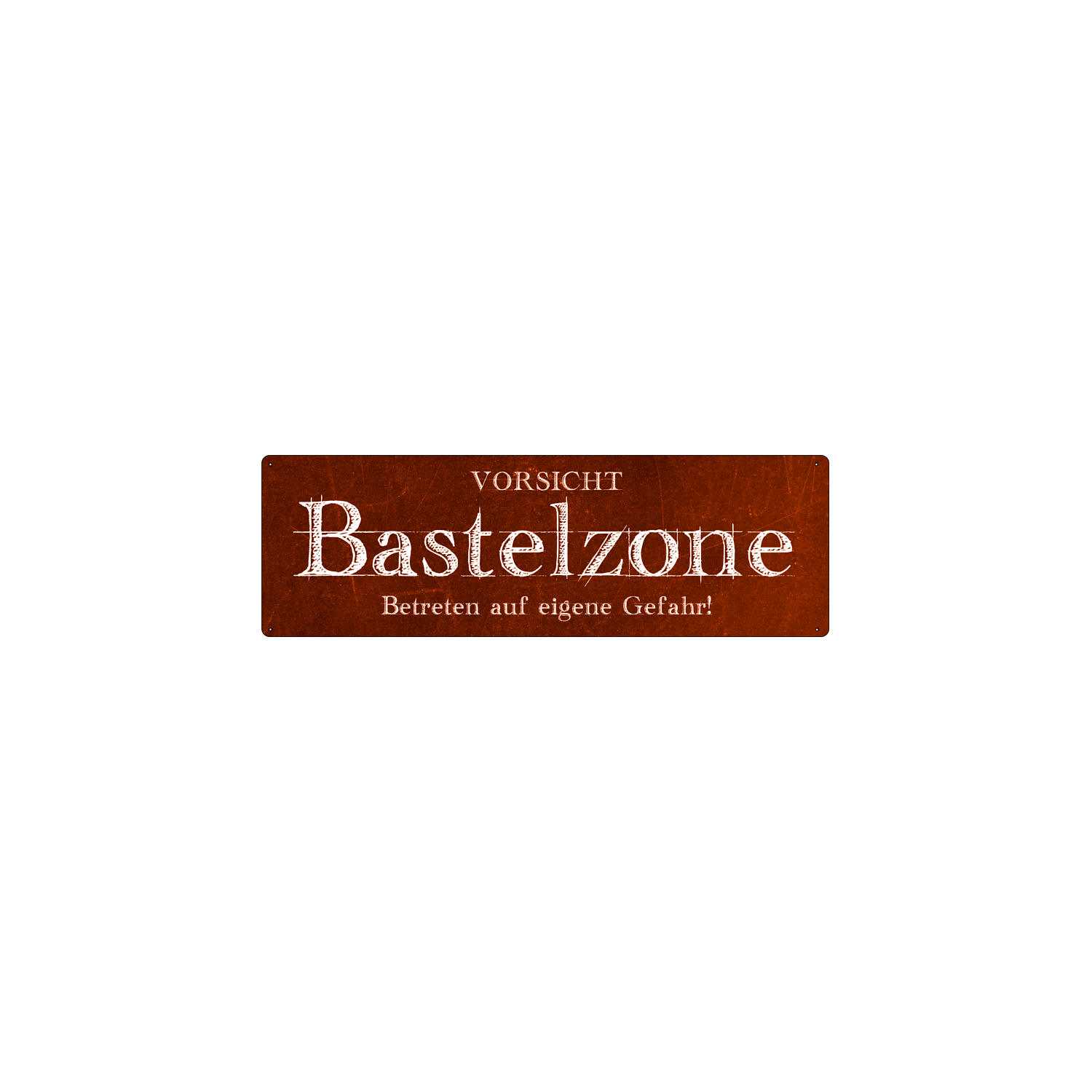 METALLSCHILD Blechschild Türschild BASTELZONE Shabby Hobby basteln Werkstatt
