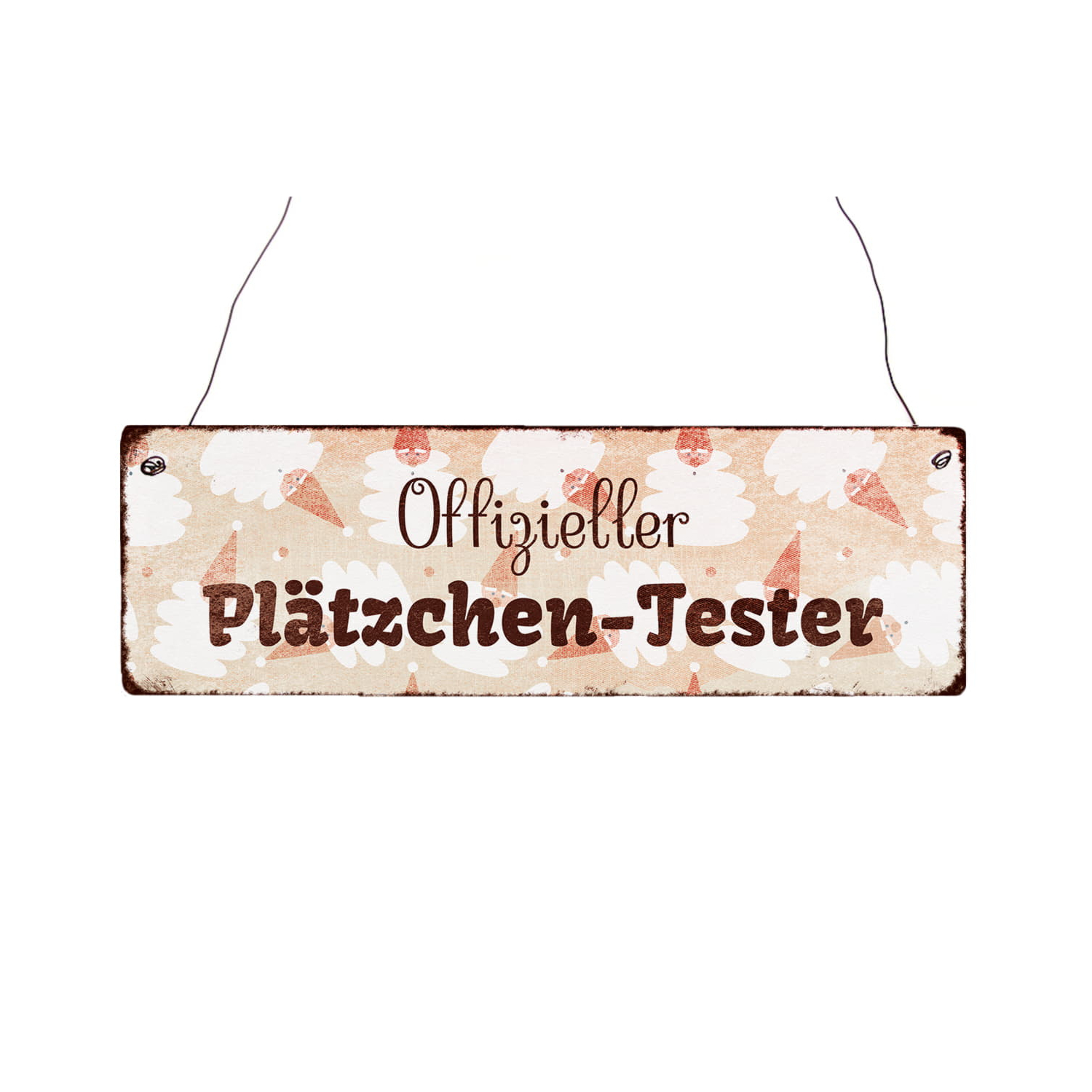 Interluxe Holzschild - Offizieller Plätzchen Tester - Winter Kälte Weihnachten Kekse Gebäck