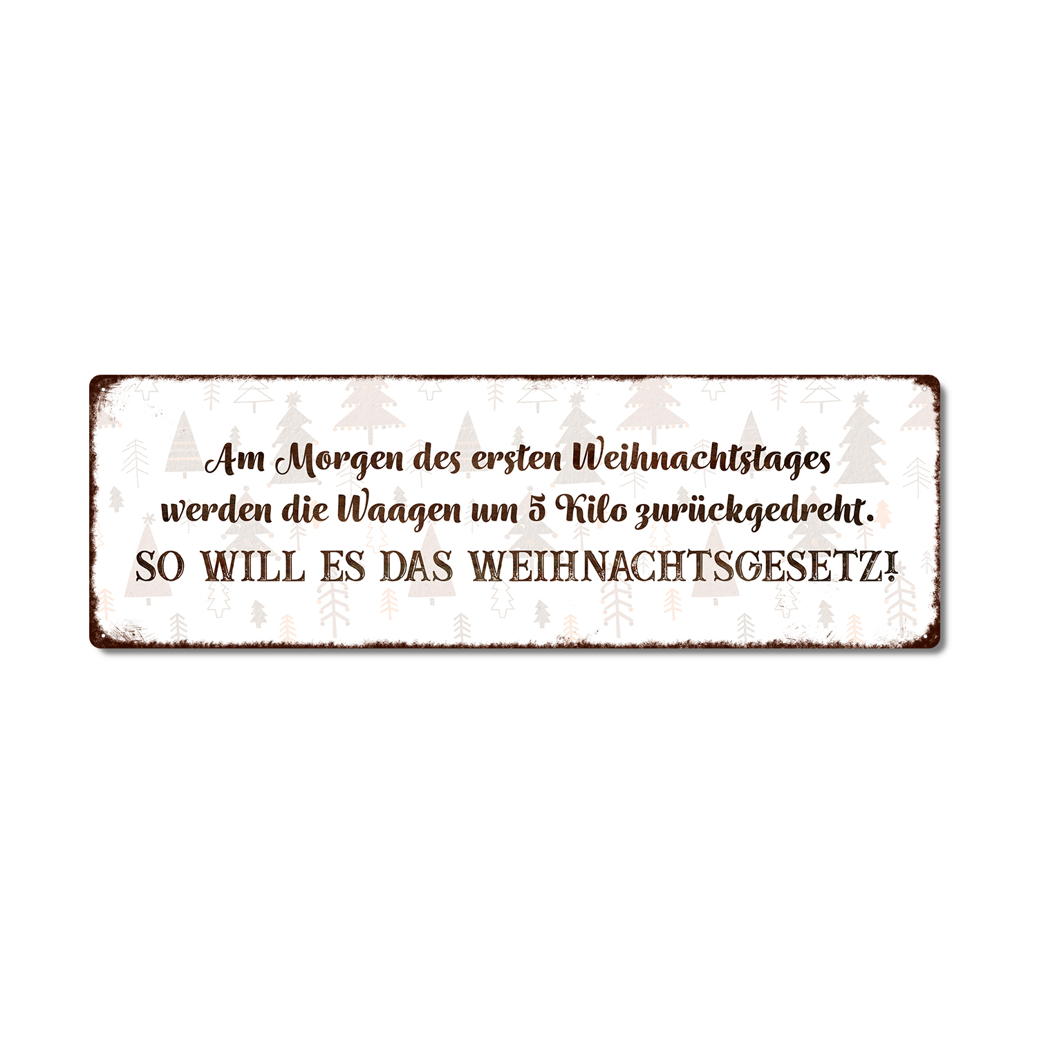 Interluxe Metallschild - Am Morgen des ersten Weihnachtstages - Blechschild Lustiger Spruch Weihnachten Freunde Familie Winter