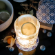 Interluxe LED Untersetzer RUND 4er Set Irrgarten - Gartenparty geometrisch modern für Cocktails Getränke Gläser Geschenk für Freunde Familie Tischdeko
