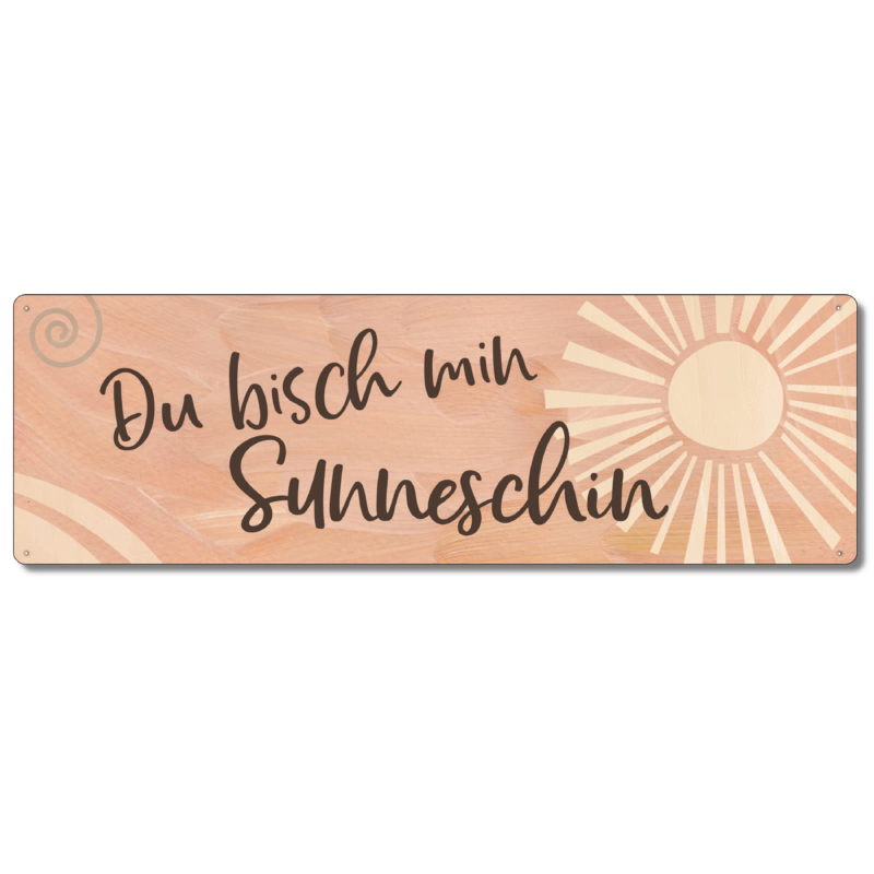 Interluxe Metallschild - Du bisch min Sunneschin - Blechschild auf Schweizerdeutsch Schwiizerdütsch Sonnenschein