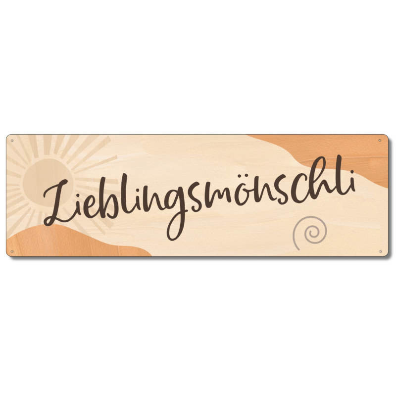 Interluxe Metallschild - Lieblingsmönschli - Blechschild auf Schweizerdeutsch Schwiizerdütsch Lieblingsmensch