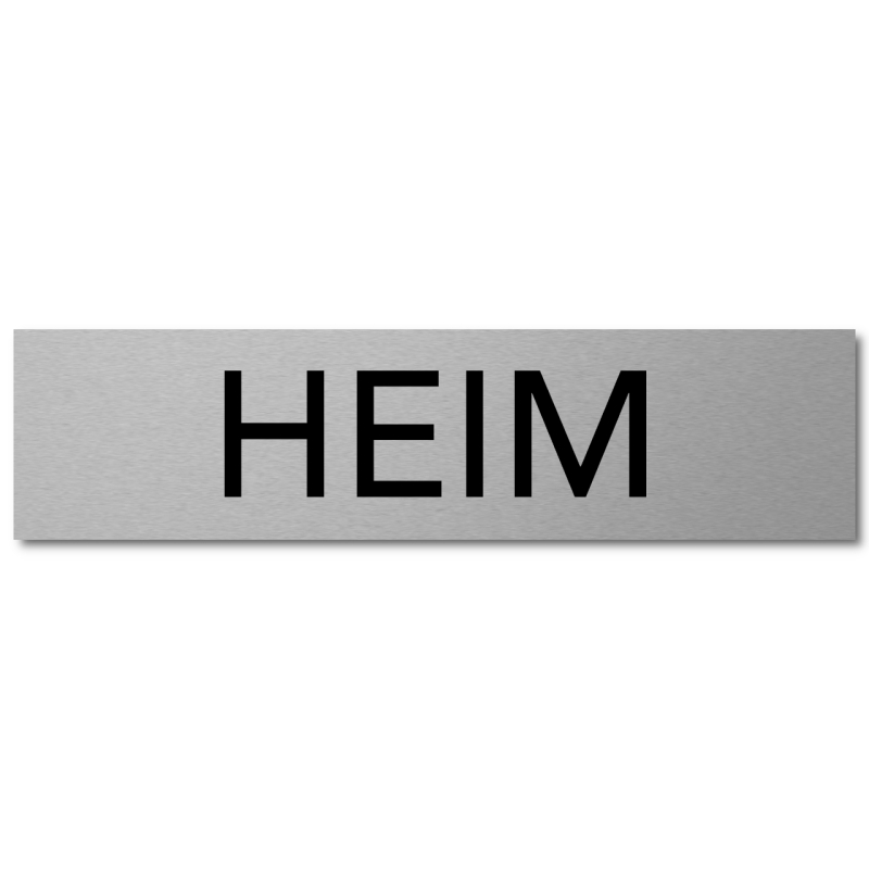 Interluxe Alu Türschild HEIM 200x50x3mm Schild aus Aluminium für Turnhalle, Sportheim, Stadion, Umkleideraum