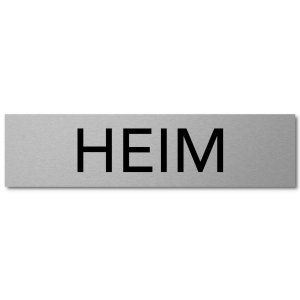 Interluxe Alu Türschild HEIM 200x50x3mm Schild aus Aluminium für Turnhalle, Sportheim, Stadion, Umkleideraum