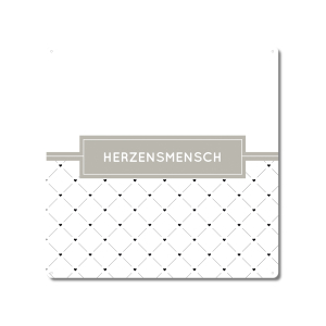 Interluxe Metallschild 20x20cm - HERZENSMENSCH -...
