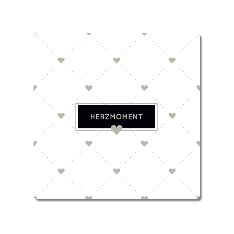 Interluxe Metallschild 20x20cm - HERZMOMENT - Geschenkidee Liebe Partner Partnerin Ehe