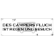 Blechschild METALLSCHILD Türschild DES CAMPERS FLUCH Retro Dekoschild Camping Wohnmobil Wohnwagen Geschenk