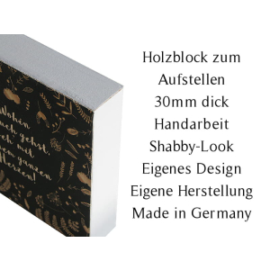 HOLZBLOCK - Zweisamkeit - Geschenkidee Partner Dekoration Boho Scandi Minimalism Black White