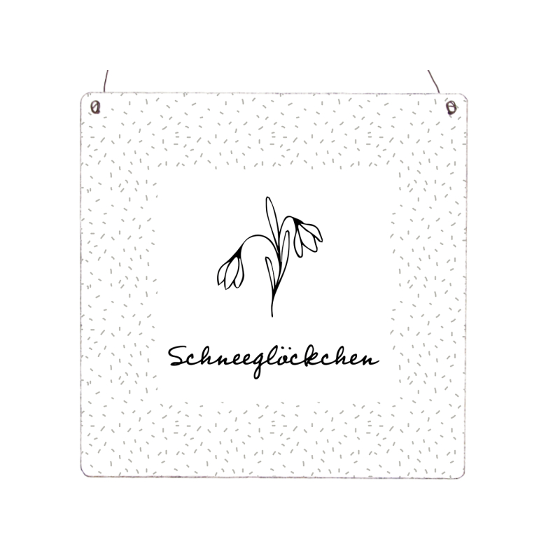Interluxe Holzschild  XL - Schneeglöckchen - Frühling Geschenkidee scandi Landhaus Blumen shabby chic
