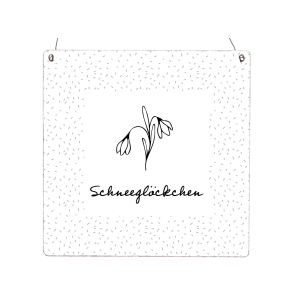 Interluxe Holzschild  XL - Schneeglöckchen -...