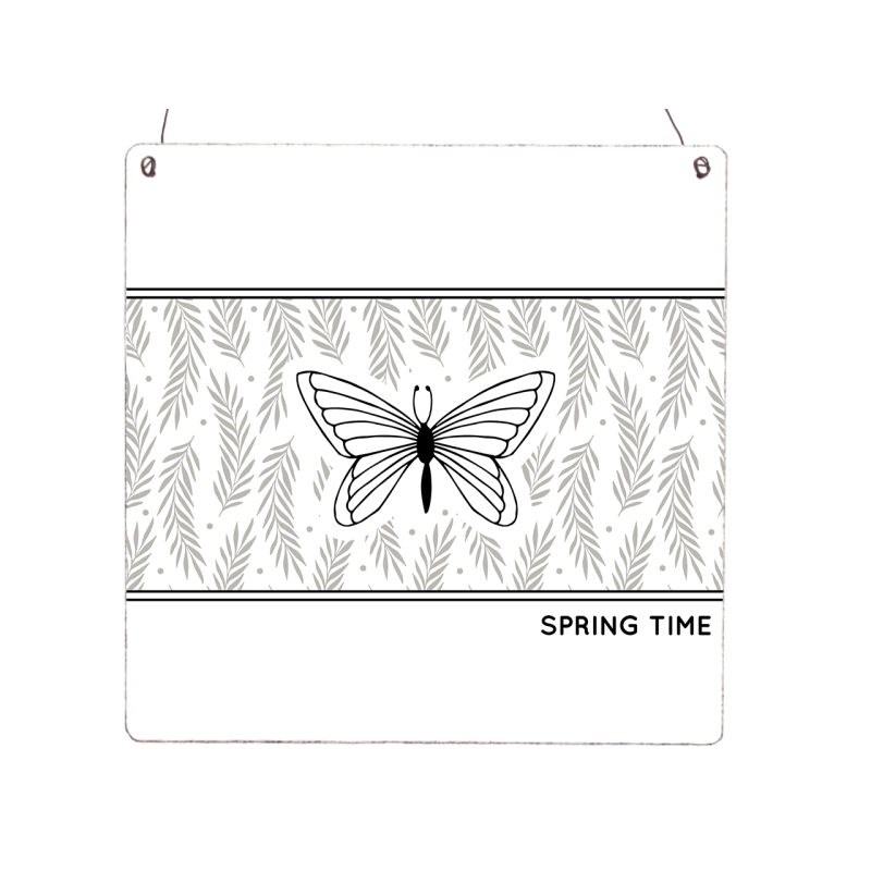 Interluxe Holzschild  XL - Springtime - Frühling Schmetterling Geschenkidee scandi Landhaus shabby chic
