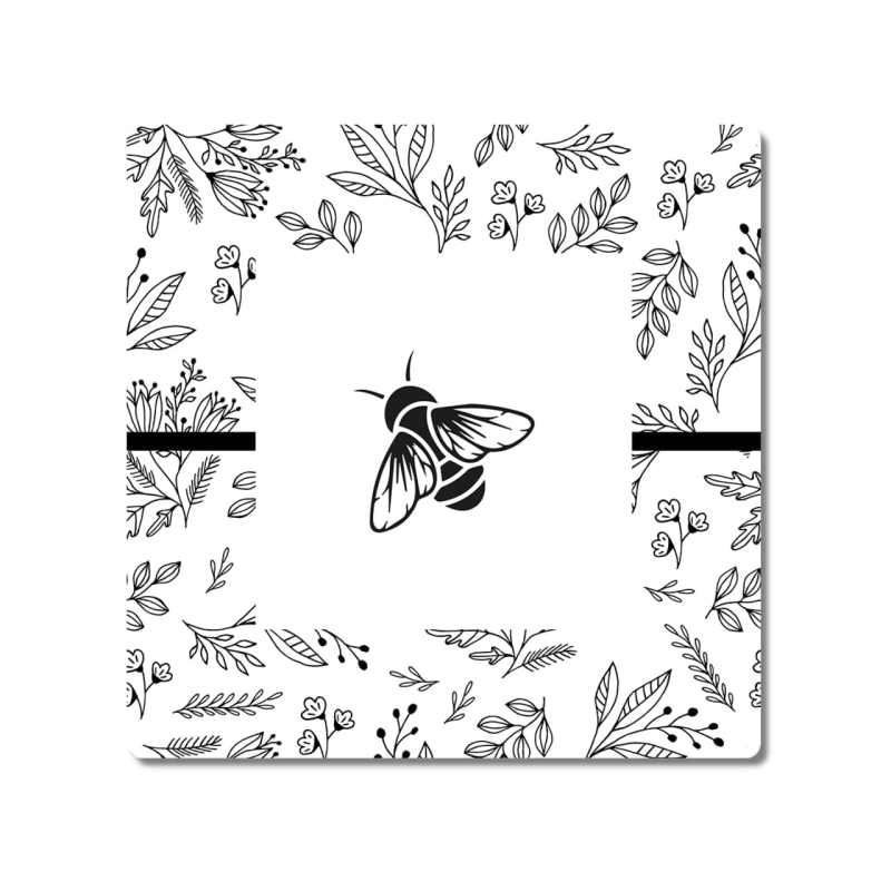 Interluxe Metallschild 20x20cm - Bee - Dekoration Biene Blumen Frühling Ostern Frühlingszeit Landhaus shabby chic scandi