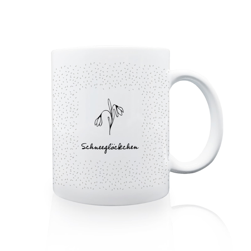 Tasse Kaffeebecher - Schneeglöckchen - Geschenk für Freunde Familie Frühling Deko