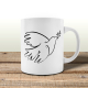 Tasse Kaffeebecher - Friedenstaube - Frieden Blume Lineart Peace Geschenk für Freunde Familie Liebe