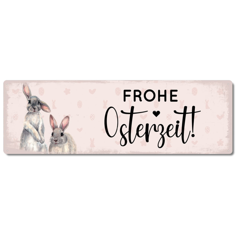 Interluxe Metallschild - Frohe Osterzeit - Geschenkidee für Mütter Ostern Frühling Sommer Wohlfühlen
