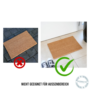 Interluxe Kokos-Fußmatte - Na du - Dots - lustige Fußmatte - hergestellt in Deutschland aus nachhaltiger Kokofaser, antibakteriell und natürlich
