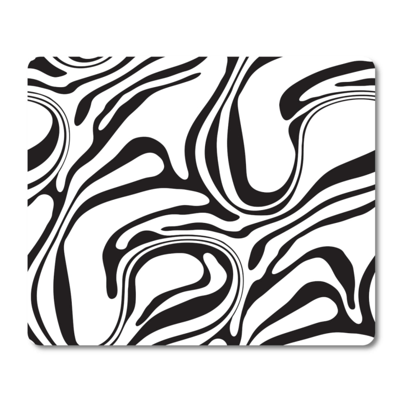 Schilderkönig Mauspad 23x19 cm - Liquid White - rutschfestes Mauspad, Black, White, Verlauf, Luxus