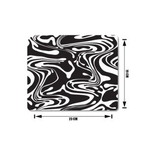 Schilderkönig Mauspad 23x19 cm - Liquid Black - rutschfestes Mauspad, Black, White, Verlauf, Luxus