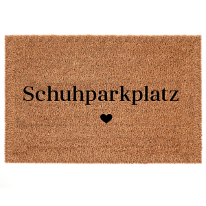 Interluxe Kokos-Fußmatte - Schuhparkplatz - witzige Türmatte für die Wohnungstür oder Haustür - Hergestellt in deutscher Manufaktur - Türvorleger für innen und überdachten Außenbereich