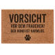 Interluxe Kokos Fußmatte - Vorsicht vor dem Frauchen - Hund - Fußmatte mit Spruch für Hundebesitzer*innen - Hergestellt in Deutschland aus 100% Kokos - Geschenk für Hundemenschen