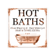 20x20 cm Vintage METALLSCHILD HOT BATH 3 Badezimmer Blechschild Industrial