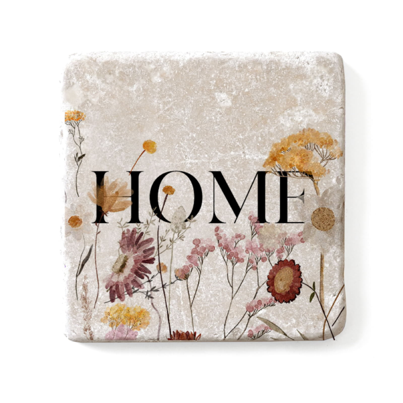 Interluxe Marmor Magnet - Home WILDFLORA - Marmormagnet Geschenkidee bunt Trockenblumen Blumen