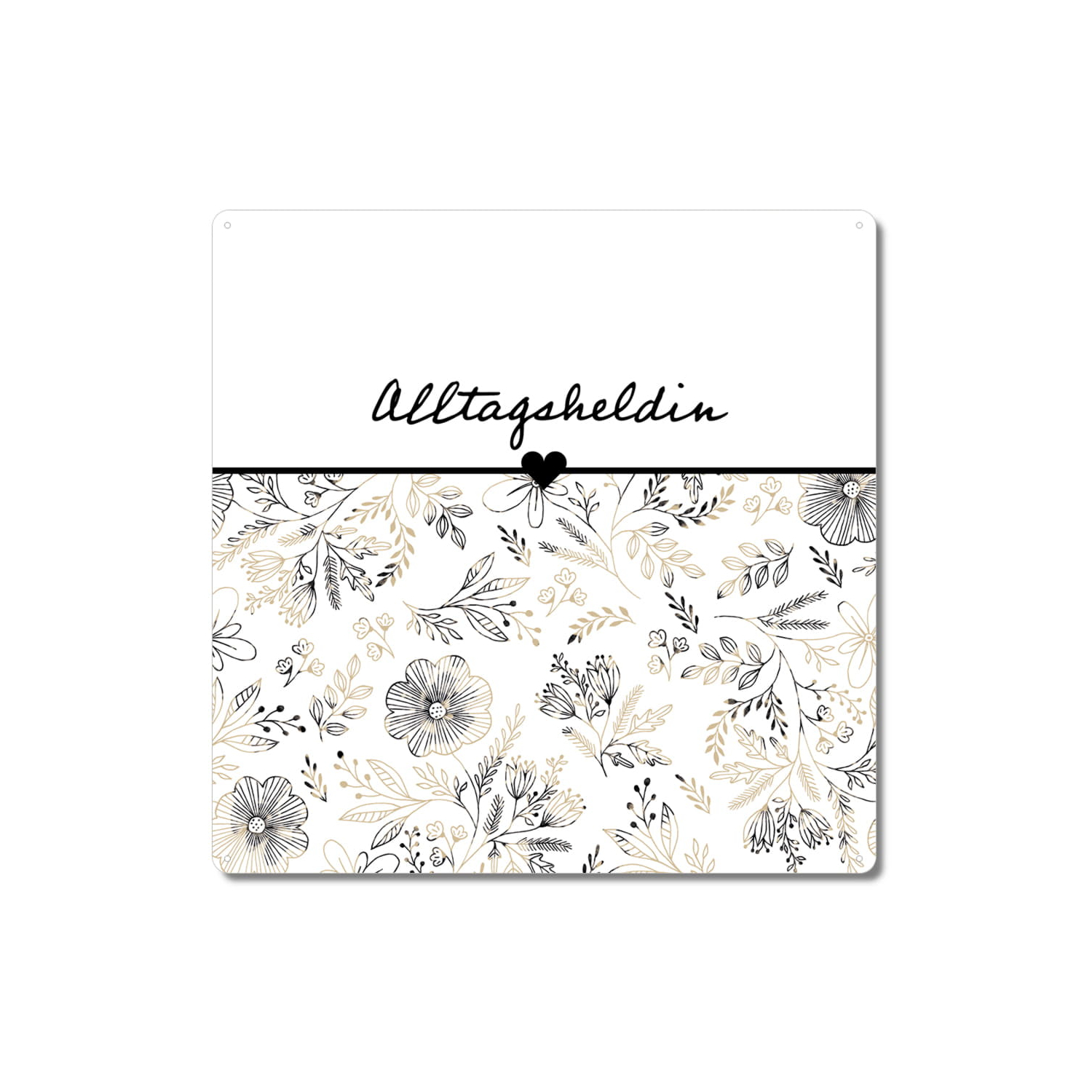 Interluxe Metallschild 20x20cm - Alltagsheldin - Schild für die Mama zum Geburtstag oder Muttertag