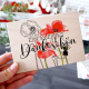 INTERLUXE LUXECARDS Postkarte aus Holz - Ein kleines Dankeschön - Serie Mohn - Grußkarte Frühling Blumen