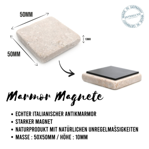 Interluxe Marmor Magnet - Punkte MOHN - Marmormagnet als Geschenk für die Freundin oder Mama