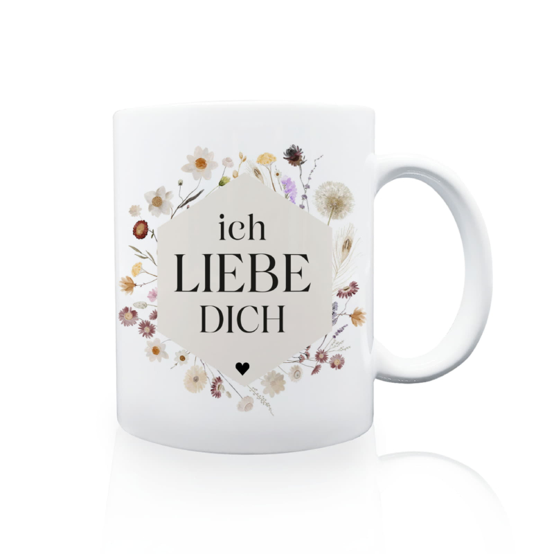 Tasse Kaffeebecher - Ich liebe dich - Geschenk für die Mama oder Lieblingsfreundin zum Geburtstag Muttertag