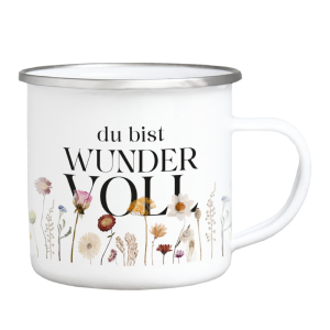 EMAILLE BECHER - Du bist wundervoll - Serie Wildflora -...