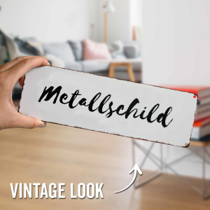 Interluxe Metallschild - Ab hier bitte lächeln - Serie Pastel - Dekoschild als Geschenk für die neue Wohnung