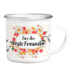 EMAILLE BECHER - Für die beste Freundin - Blumen Freundschaft Tasse als Geschenk