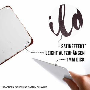 Interluxe 300x220mm Blechschild Wandschild - Trio Serie Mohn - Dekoschild mit Mohnblumen