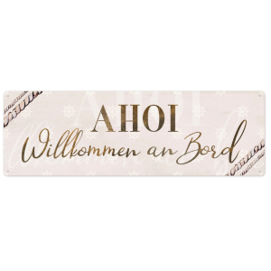 Interluxe Metallschild - Ahoi Willkommen an Board -...