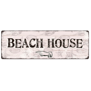 Interluxe Metallschild - Beach House links - Dekoschild...