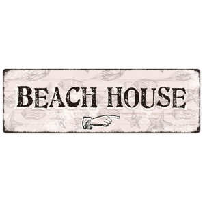Interluxe Metallschild - Beach House rechts - Dekoschild...