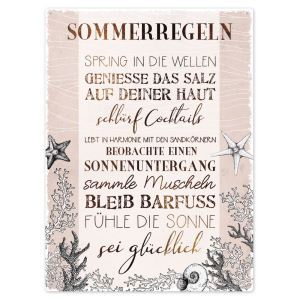 Interluxe 300x220mm Blechschild Wandschild - Sommer...