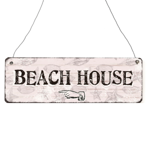 Interluxe Holzschild - Beach House links- Dekoschild...