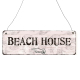Interluxe Holzschild - Beach House links- Dekoschild Maritim Sommer Wegweiser Schild Shabby Vintage