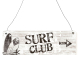 Interluxe Holzschild - Surf Club rechts - Dekoschild Anker Meer Maritim Sommer Schild Shabby Vintage