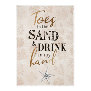 Interluxe Holzschild 42x30cm - Toes in the sand - Strand Meer Urlaub Seestern Maritim Schild