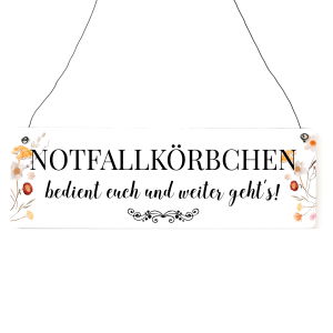 Interluxe Holzschild - Notfallkörbchen - Dekoschild...