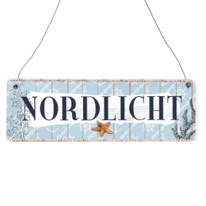 Interluxe Holzschild - Nordlicht - Dekoschild Meer...