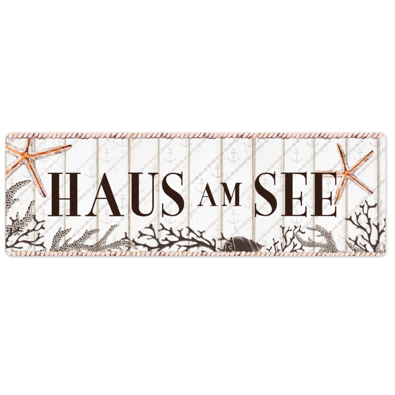 Interluxe Metallschild - Haus am See - Dekoschild Maritim Meer Küste Ferien Urlaub