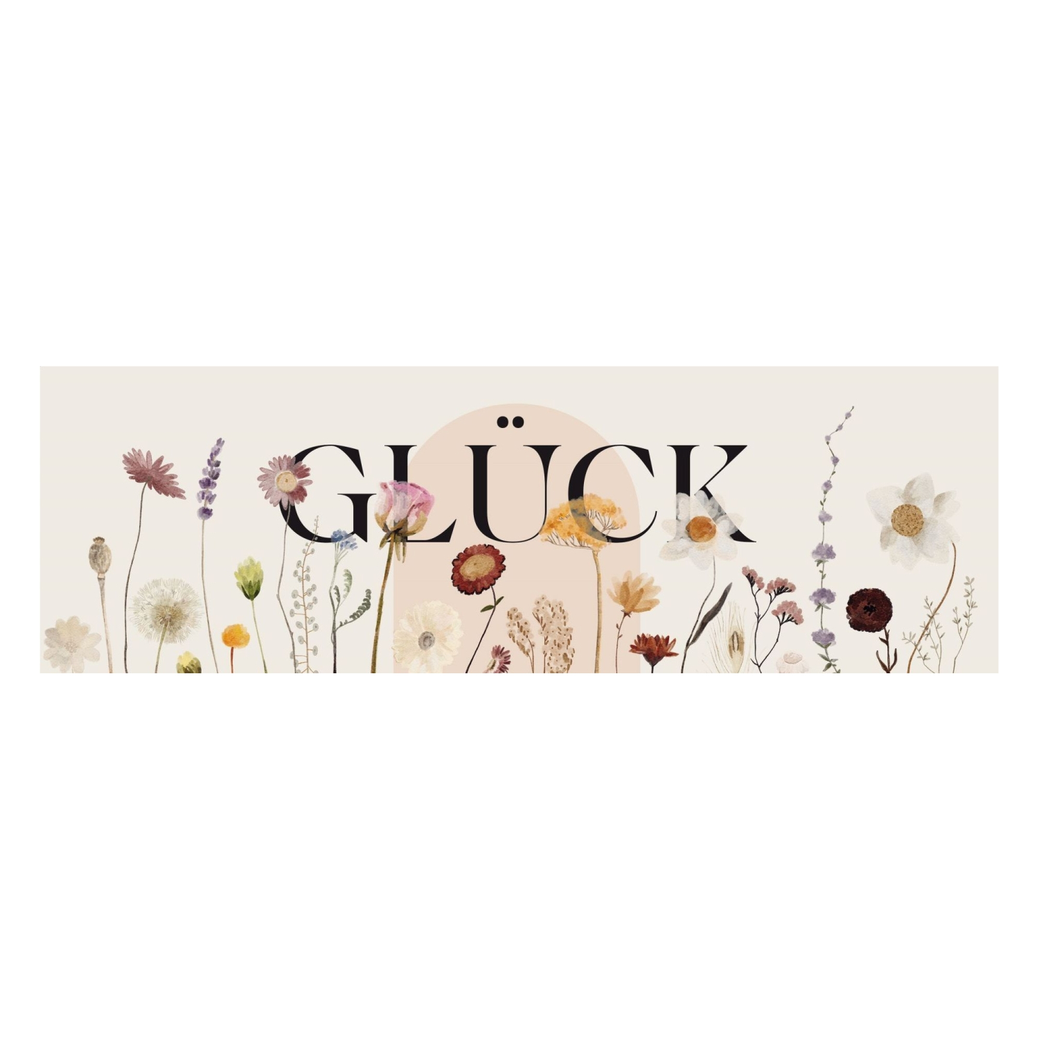 Interluxe Magnet Magnetschild - Glück - Wildflora Motivation glücklich sein Mitbringsel Homeoffice