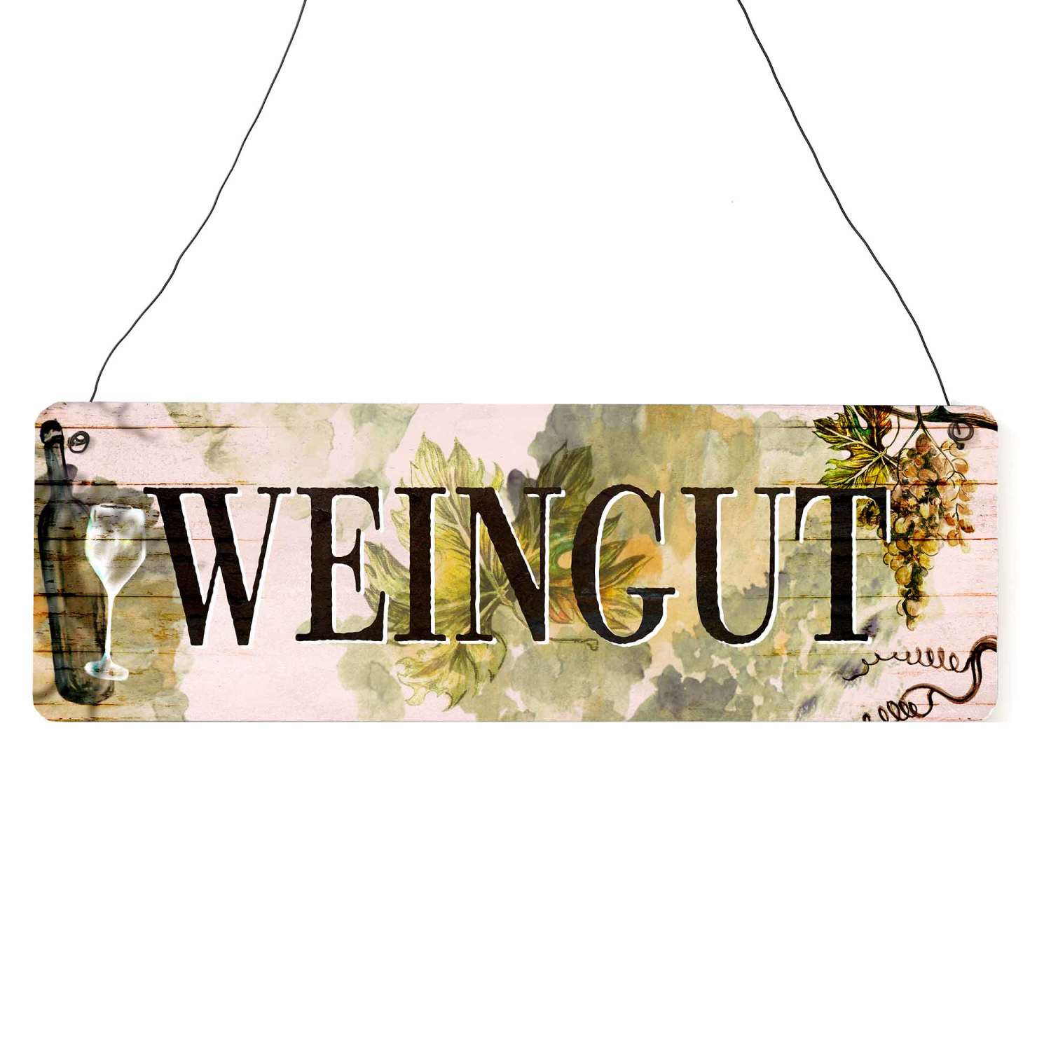 Interluxe Schild Holzschild - Weingut - Dekoschild Wein Weindeko