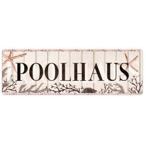 Interluxe Schild Metallschild - Poolhaus - Pool...