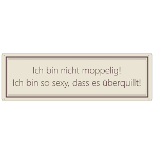 Interluxe Schild Metallschild - Ich bin nicht moppelig - Spruchschild Dekoschild Blechschild